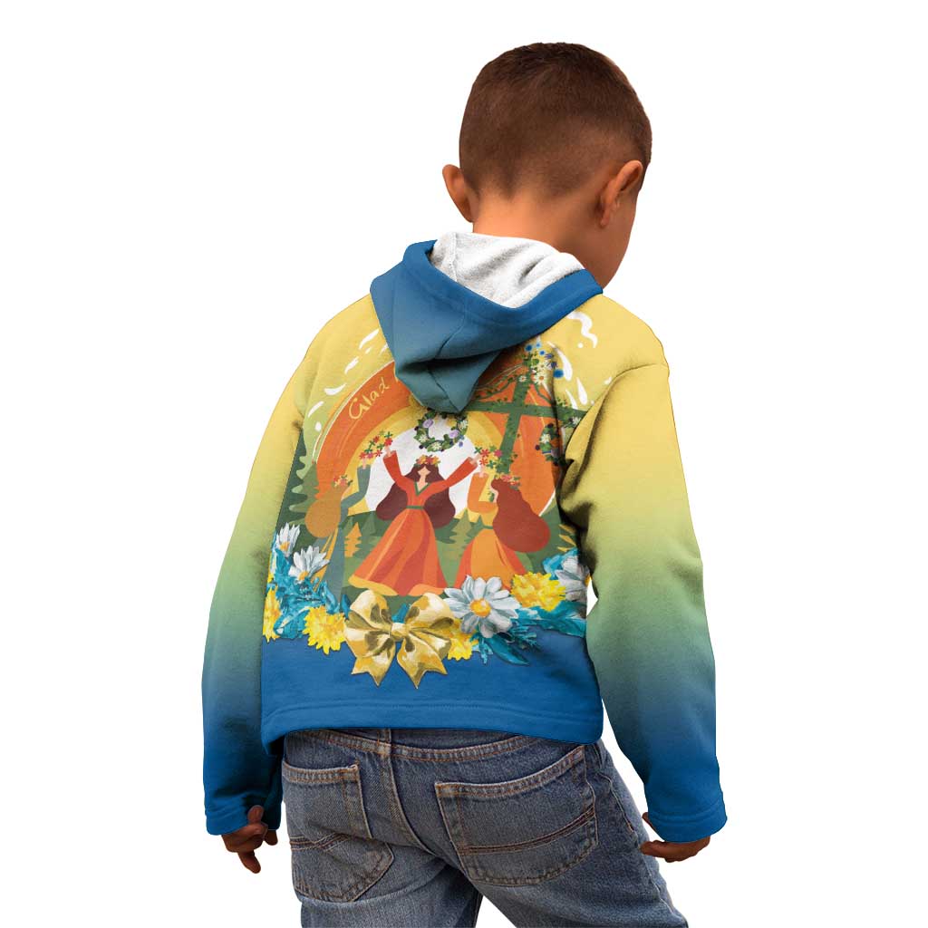 Sverige Glad Midsommar Kid Hoodie Majstang Dancing