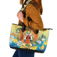 Sverige Glad Midsommar Leather Tote Bag Majstang Dancing