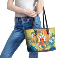 Sverige Glad Midsommar Leather Tote Bag Majstang Dancing