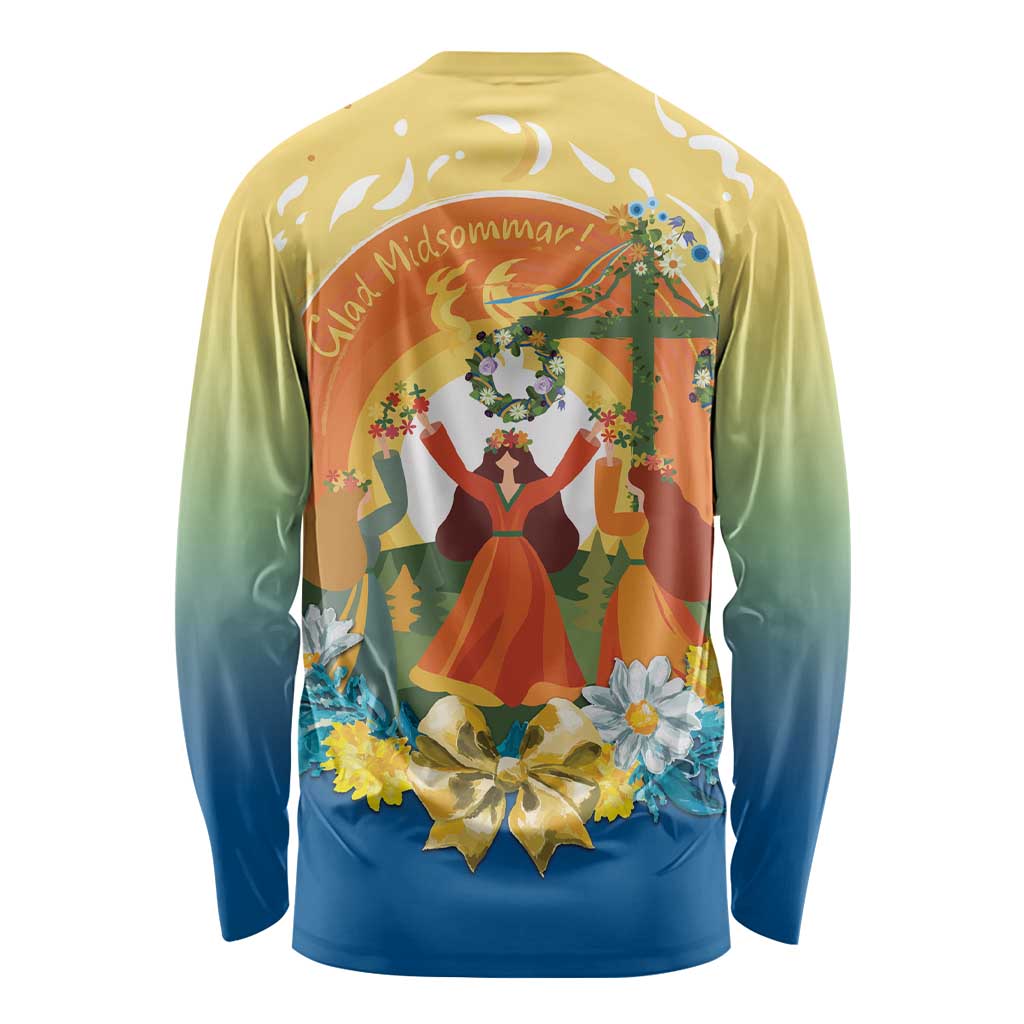 Sverige Glad Midsommar Long Sleeve Shirt Majstang Dancing
