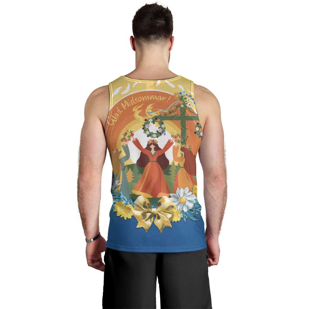 Sverige Glad Midsommar Men Tank Top Majstang Dancing