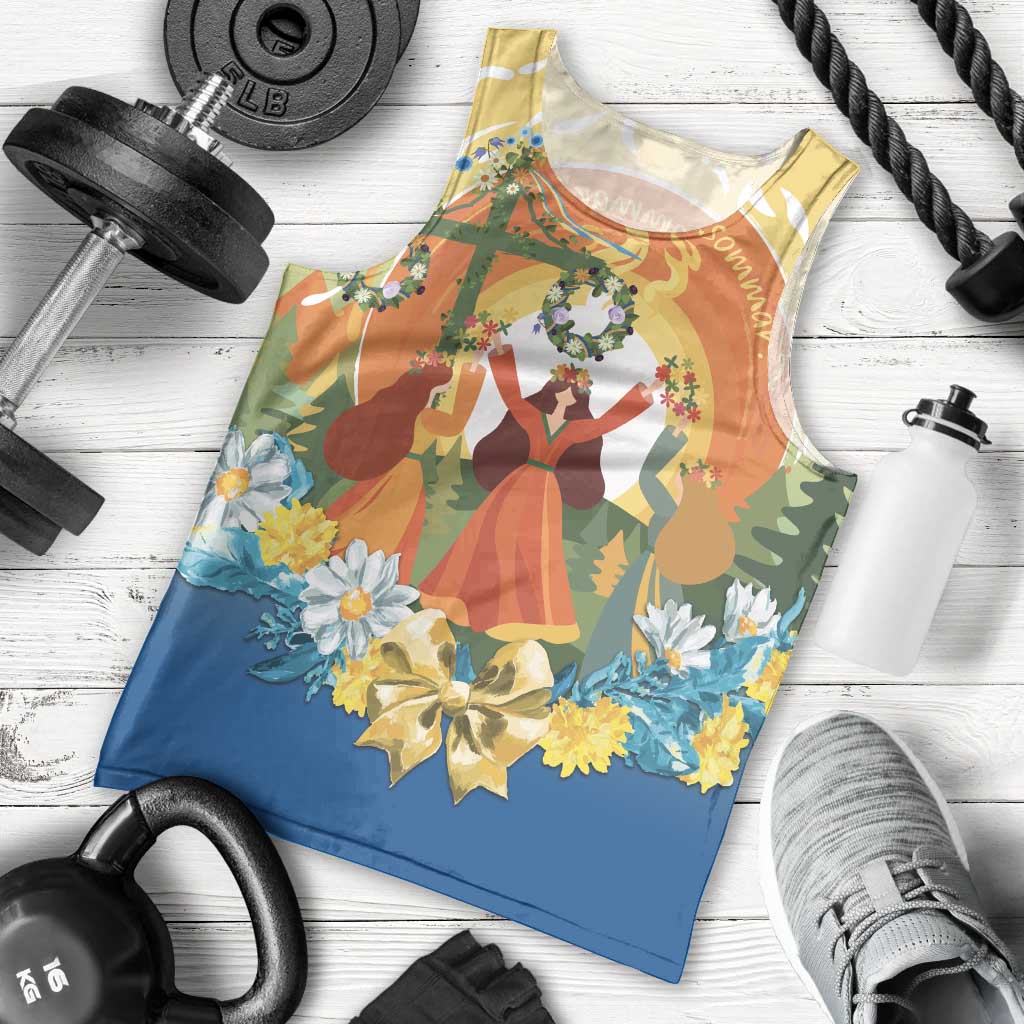 Sverige Glad Midsommar Men Tank Top Majstang Dancing