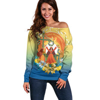 Sverige Glad Midsommar Off Shoulder Sweater Majstang Dancing