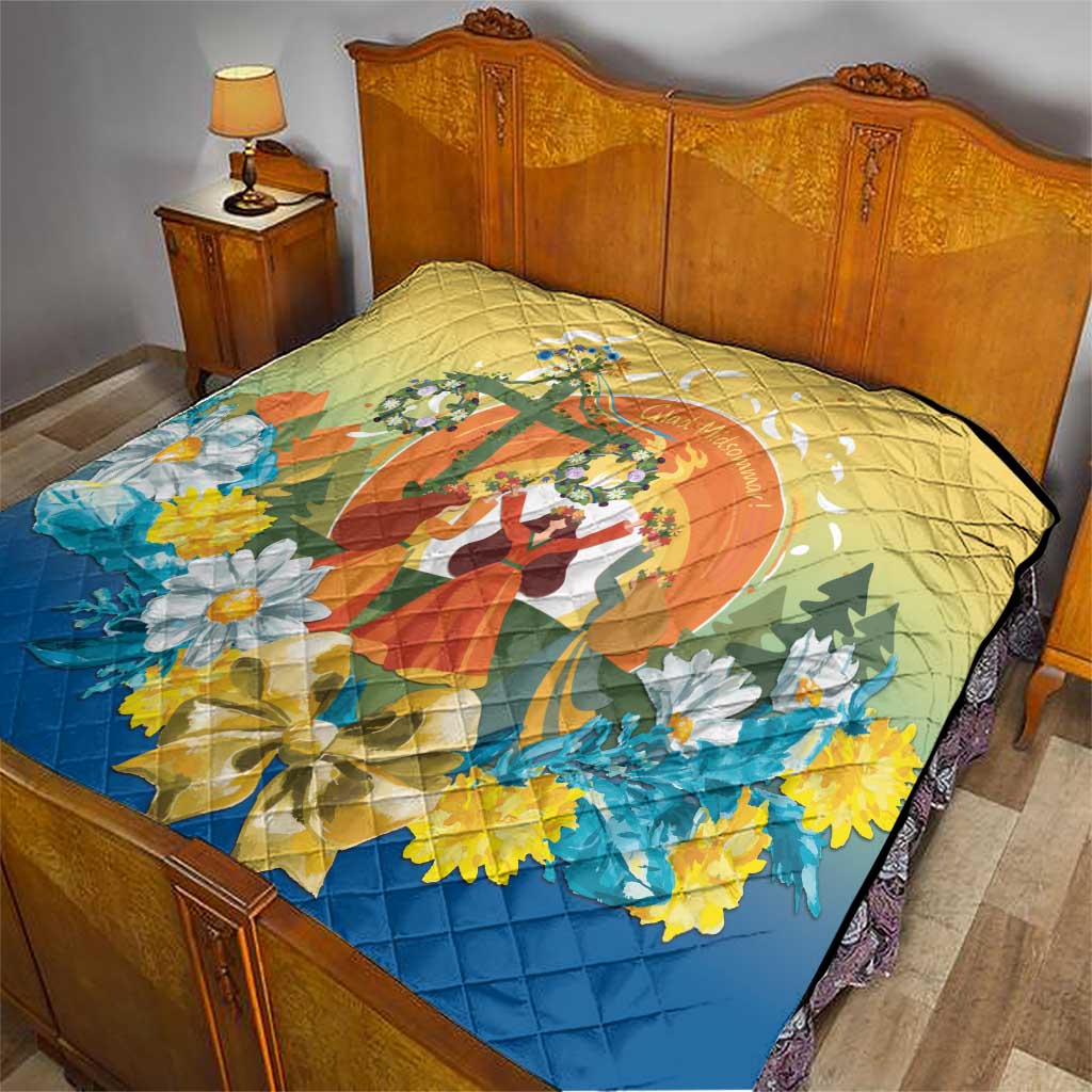 Sverige Glad Midsommar Quilt Majstang Dancing