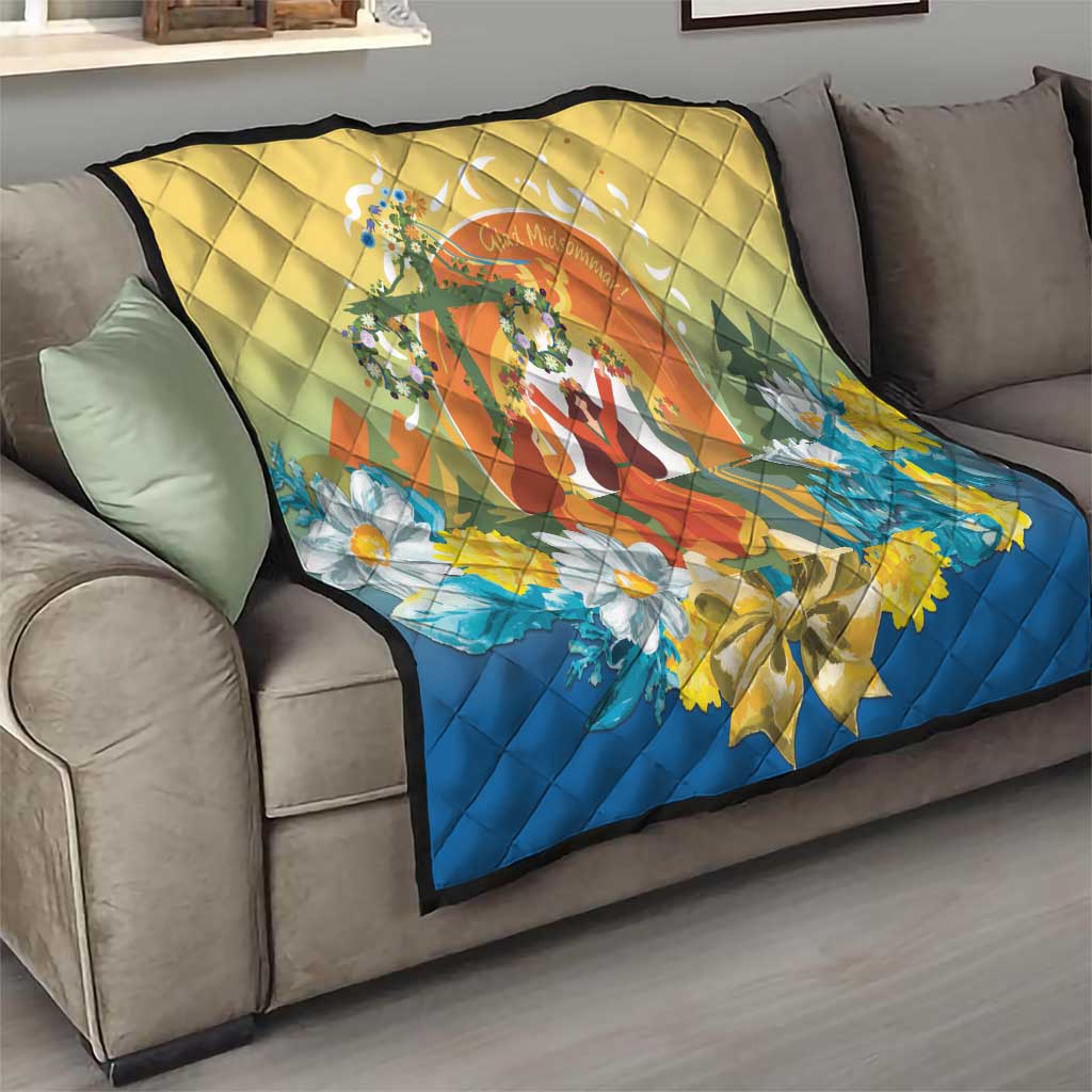 Sverige Glad Midsommar Quilt Majstang Dancing