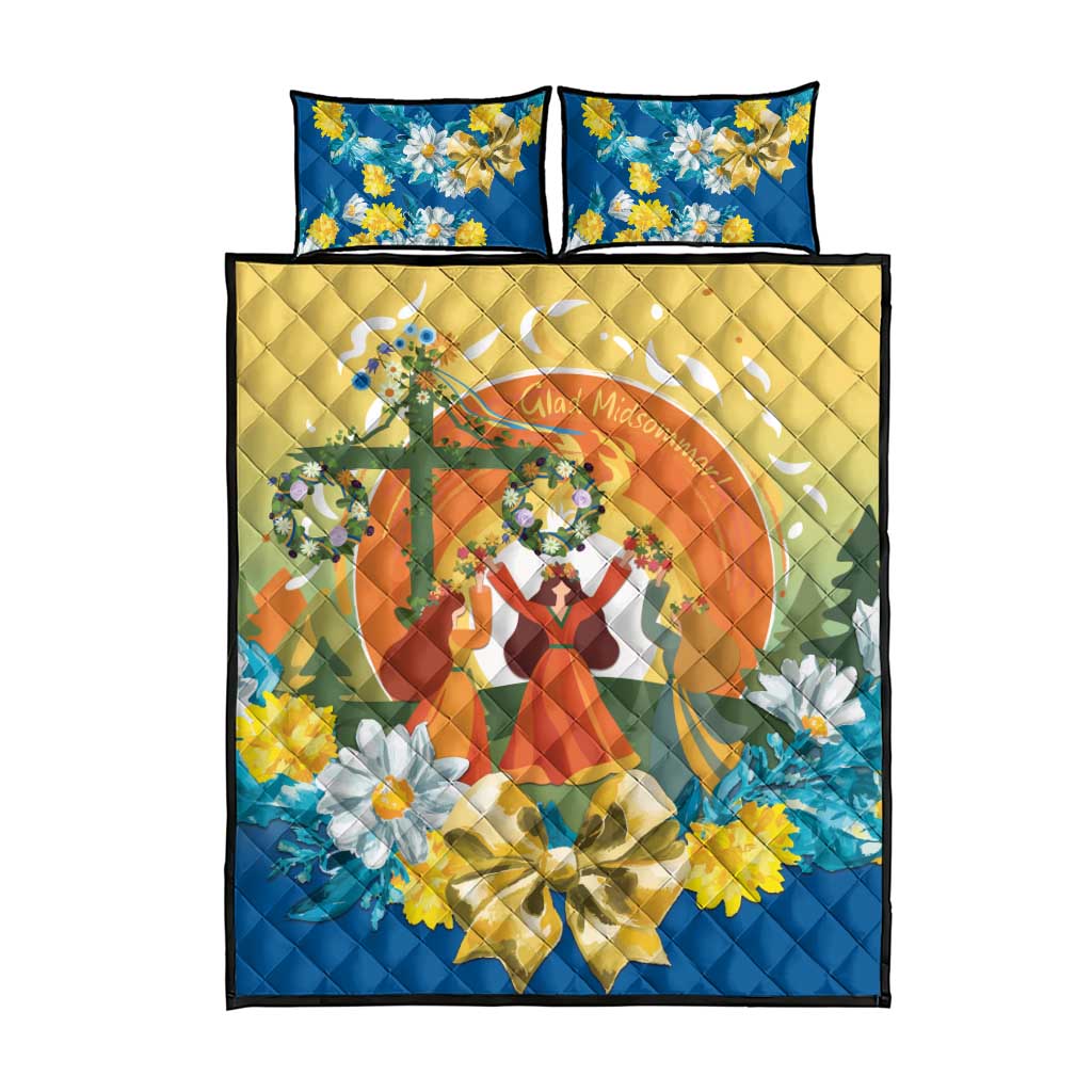 Sverige Glad Midsommar Quilt Bed Set Majstang Dancing
