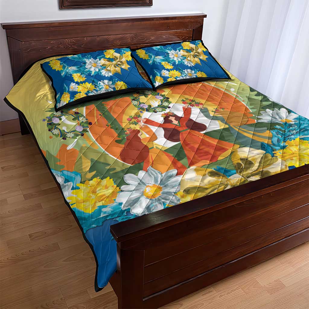 Sverige Glad Midsommar Quilt Bed Set Majstang Dancing
