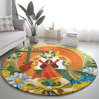 Sverige Glad Midsommar Round Carpet Majstang Dancing