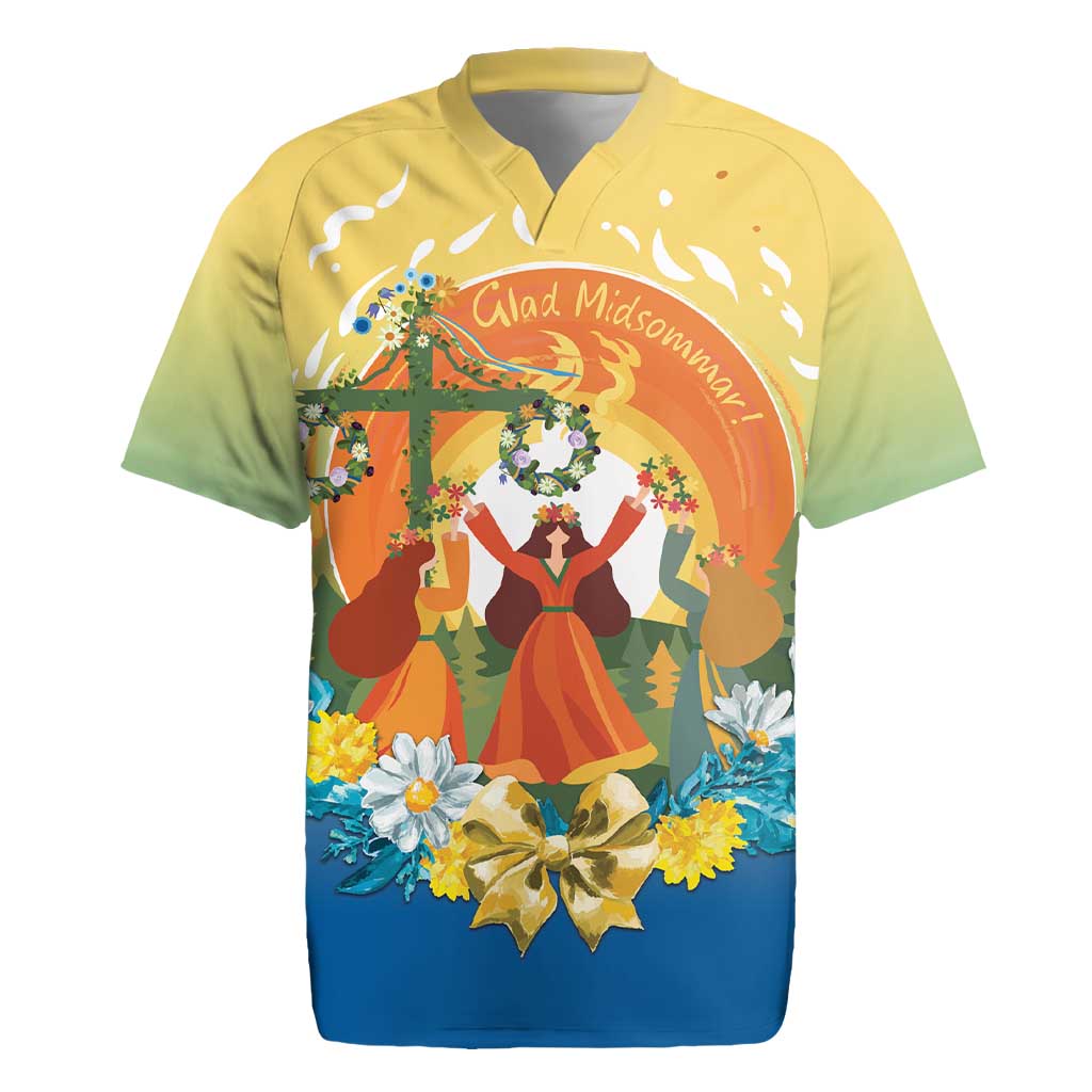 Sverige Glad Midsommar Rugby Jersey Majstang Dancing