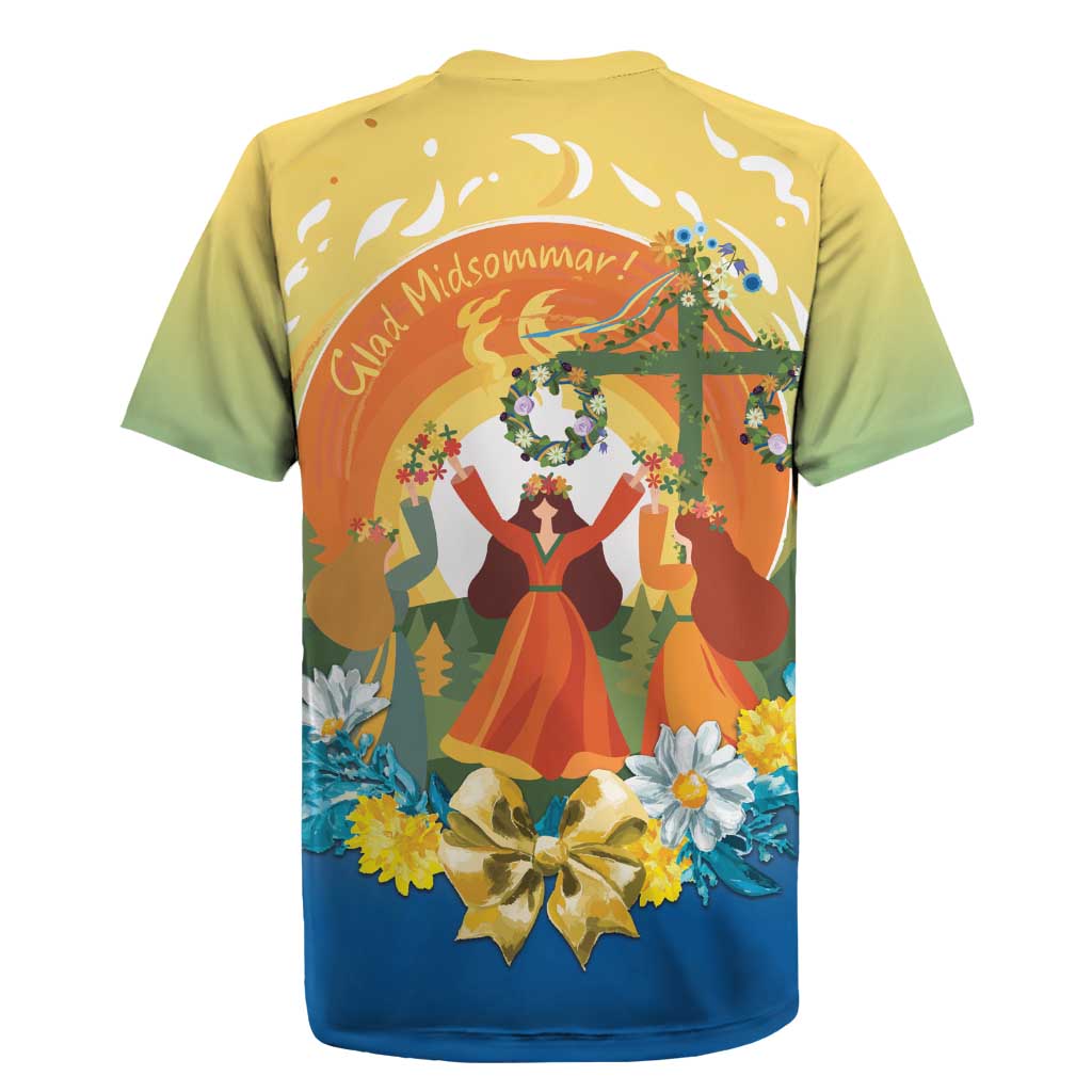 Sverige Glad Midsommar Rugby Jersey Majstang Dancing