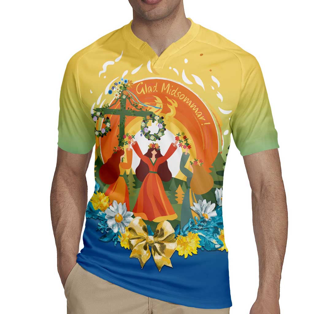 Sverige Glad Midsommar Rugby Jersey Majstang Dancing