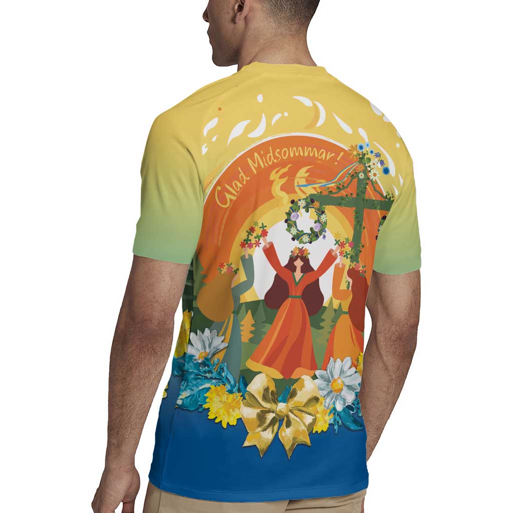 Sverige Glad Midsommar Rugby Jersey Majstang Dancing