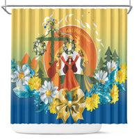 Sverige Glad Midsommar Shower Curtain Majstang Dancing