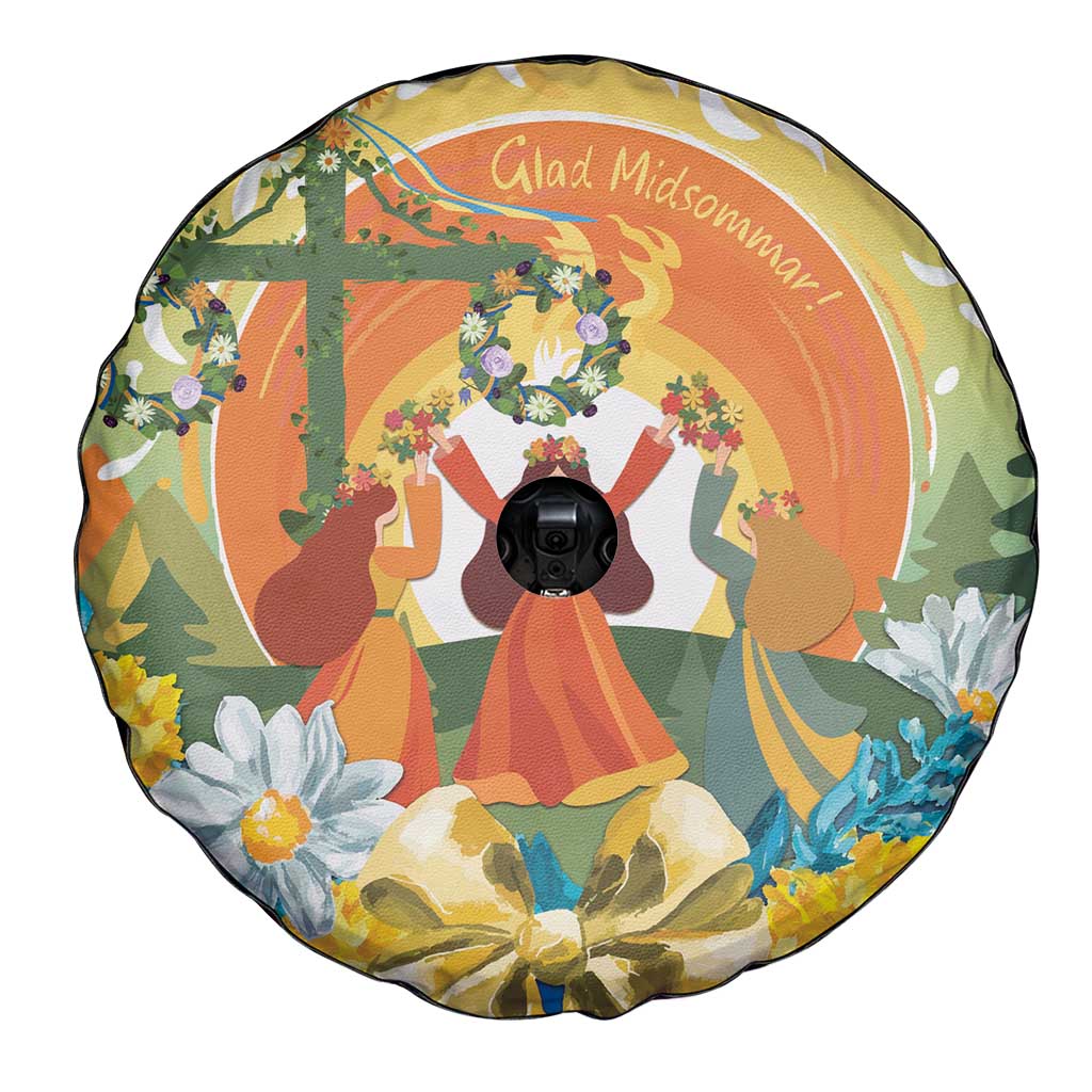 Sverige Glad Midsommar Spare Tire Cover Majstang Dancing