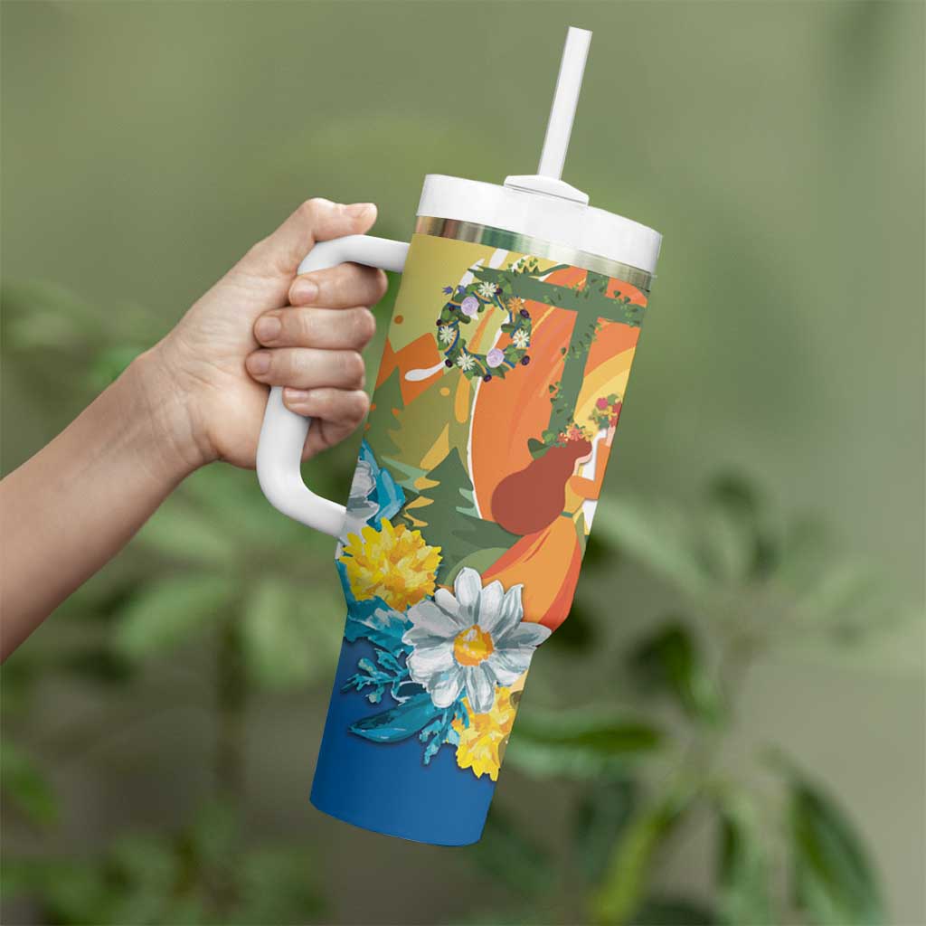 Sverige Glad Midsommar Tumbler With Handle Majstang Dancing