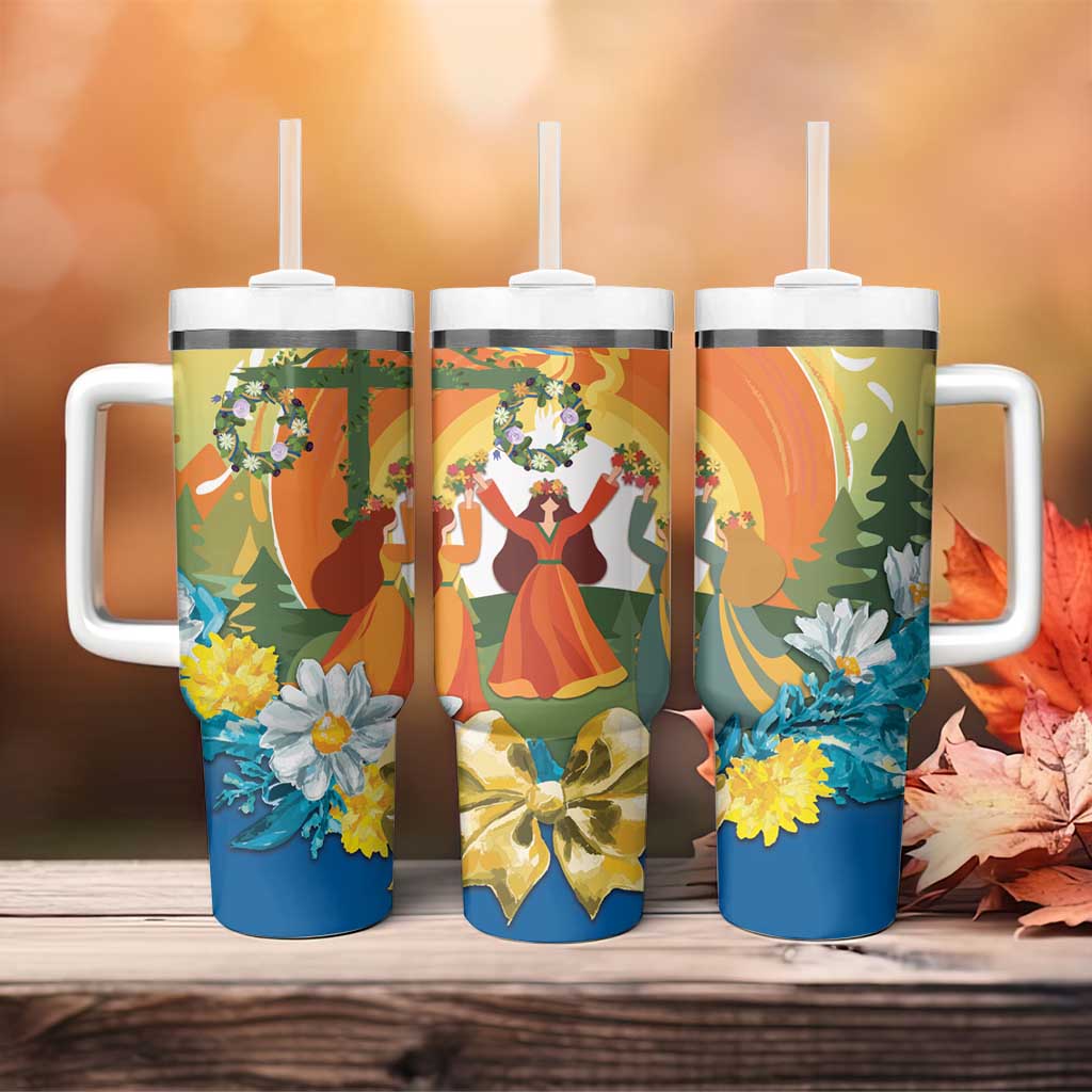 Sverige Glad Midsommar Tumbler With Handle Majstang Dancing