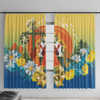 Sverige Glad Midsommar Window Curtain Majstang Dancing