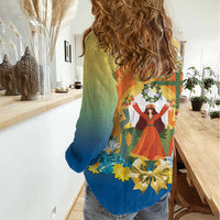 Sverige Glad Midsommar Women Casual Shirt Majstang Dancing