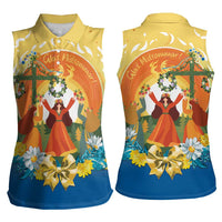 Sverige Glad Midsommar Women Sleeveless Polo Shirt Majstang Dancing