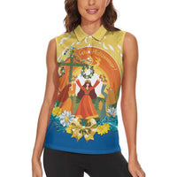Sverige Glad Midsommar Women Sleeveless Polo Shirt Majstang Dancing