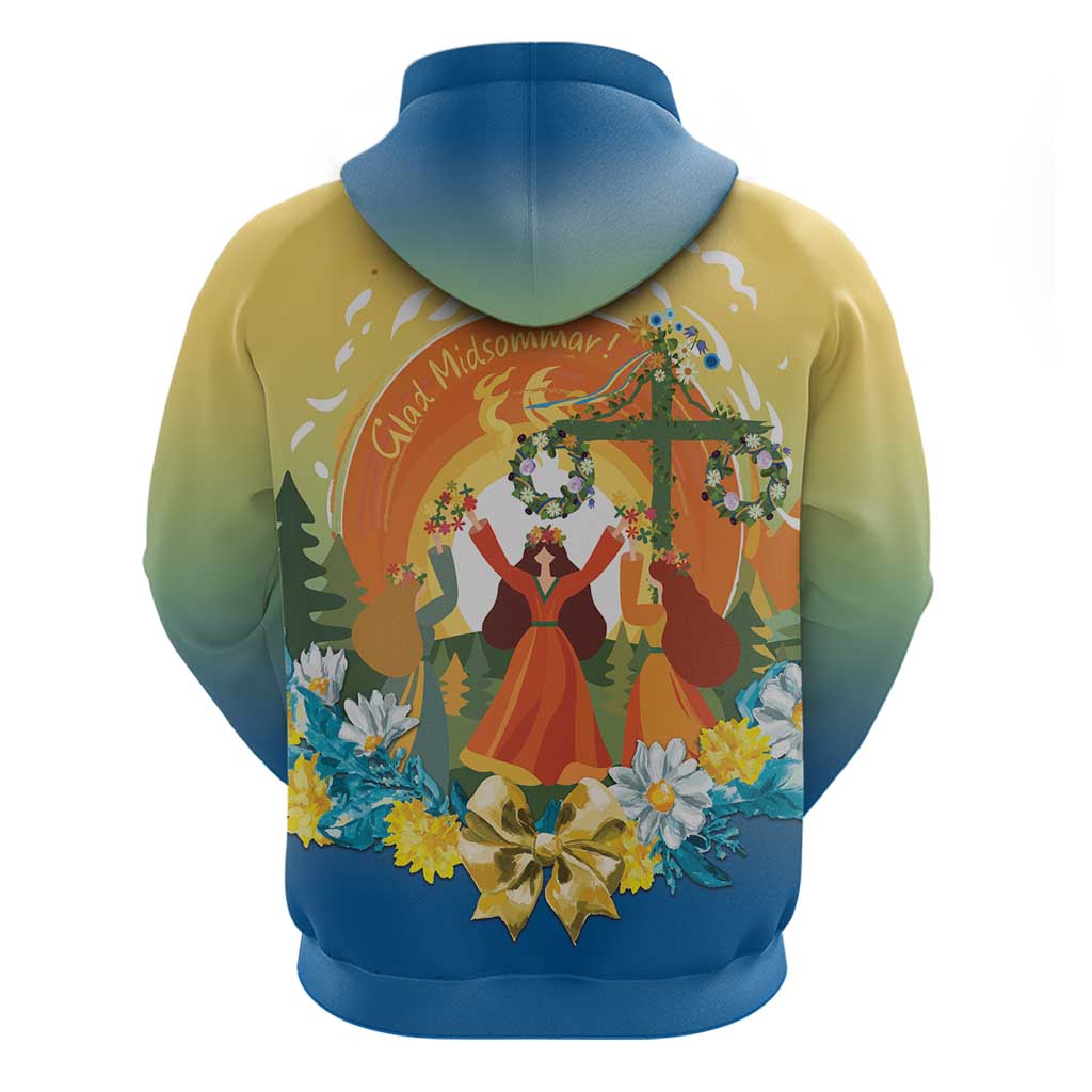 Sverige Glad Midsommar Zip Hoodie Majstang Dancing