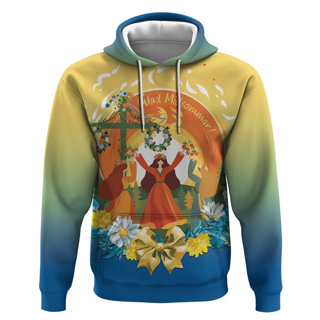 Sverige Glad Midsommar Zip Hoodie Majstang Dancing