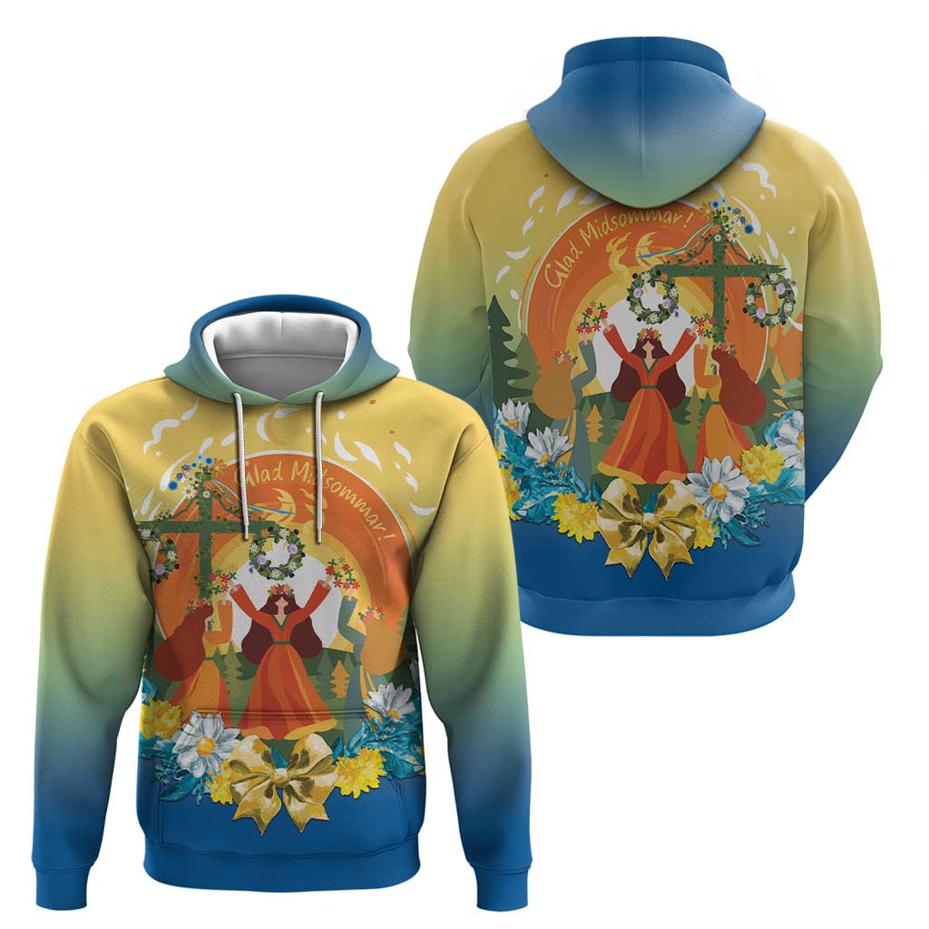 Sverige Glad Midsommar Zip Hoodie Majstang Dancing