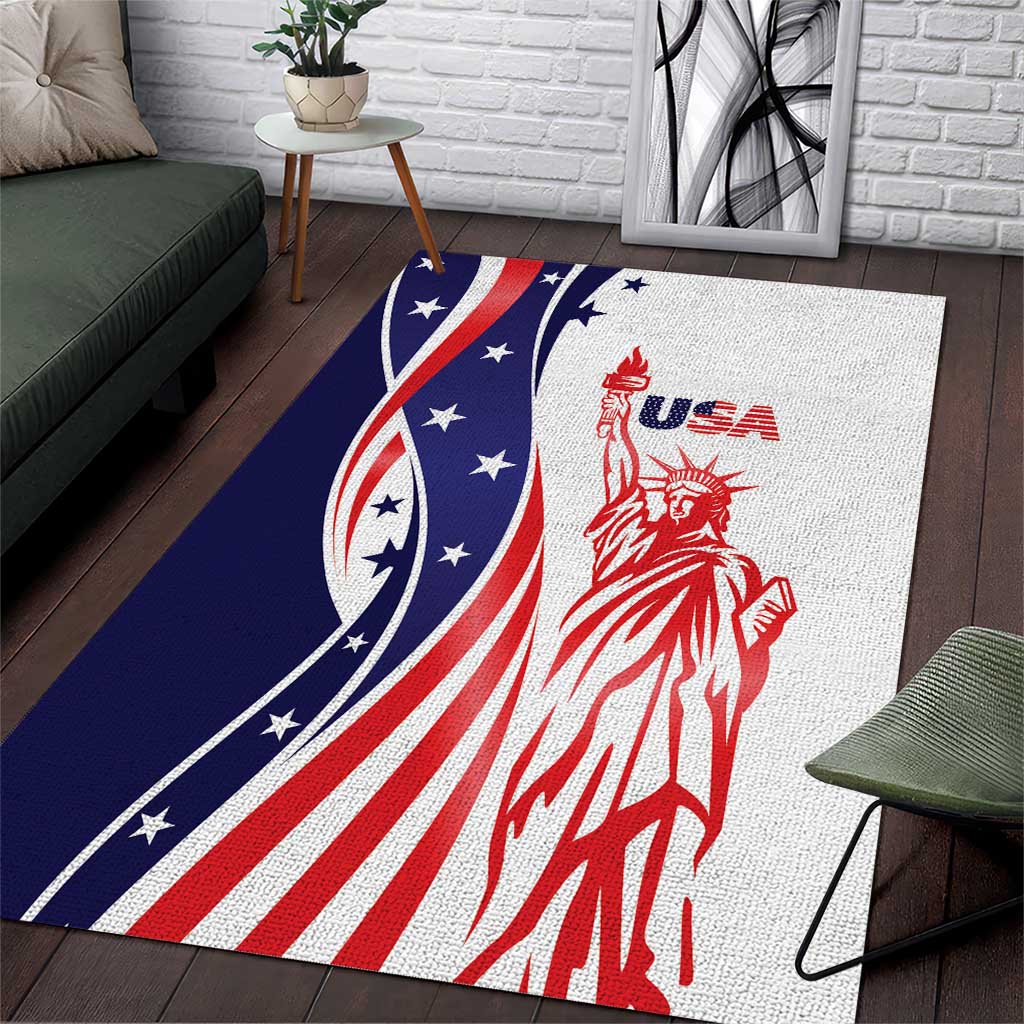 Fourth Of July USA Area Rug American Dream - Statue Of Liberty