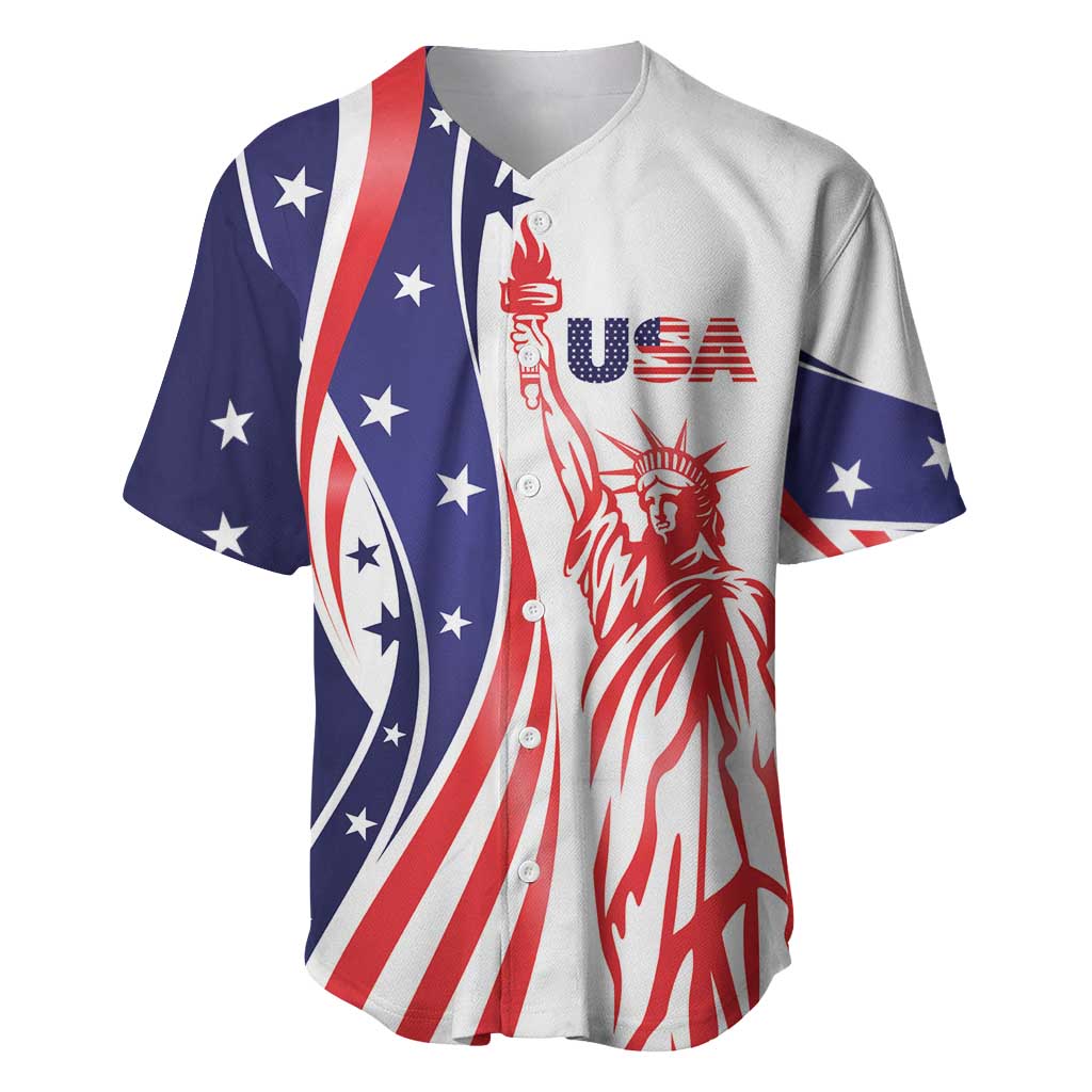 Fourth Of July USA Baseball Jersey American Dream - Statue Of Liberty