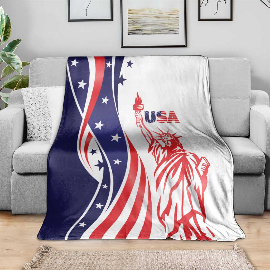 Fourth Of July USA Blanket American Dream - Statue Of Liberty
