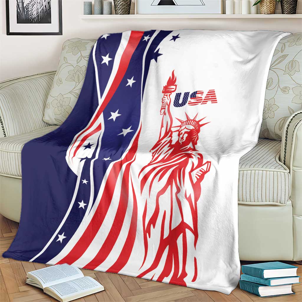 Fourth Of July USA Blanket American Dream - Statue Of Liberty