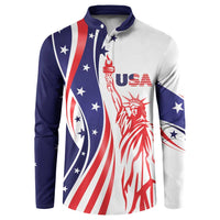 Fourth Of July USA Button Sweatshirt American Dream - Statue Of Liberty