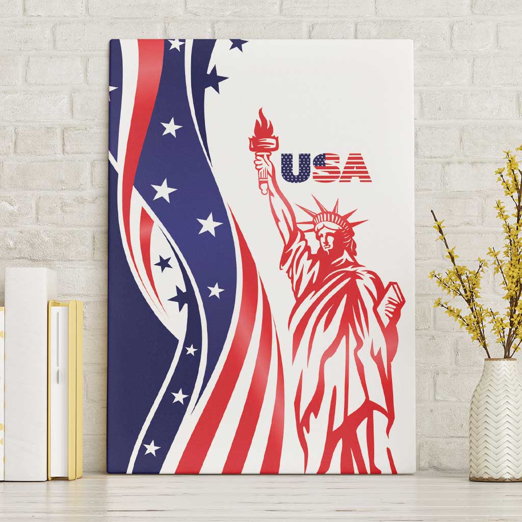 Fourth Of July USA Canvas Wall Art American Dream - Statue Of Liberty