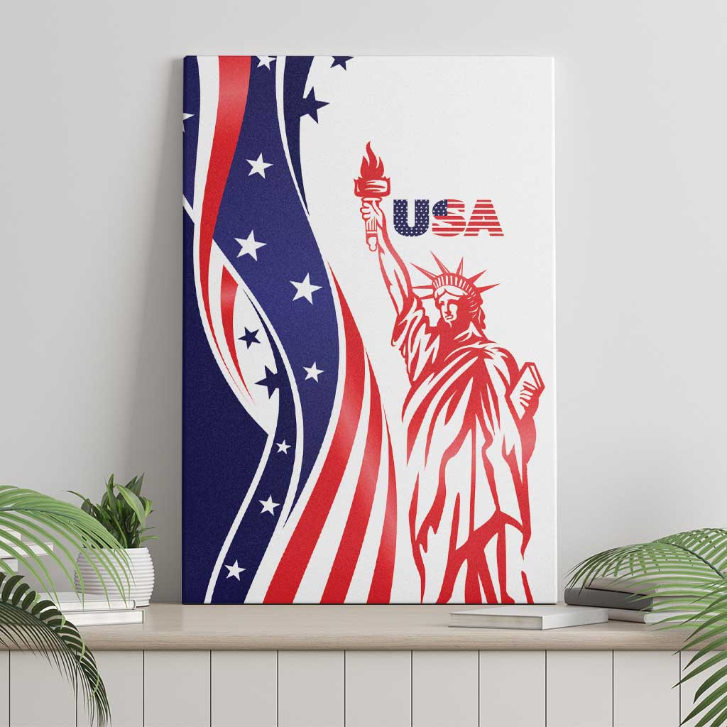 Fourth Of July USA Canvas Wall Art American Dream - Statue Of Liberty