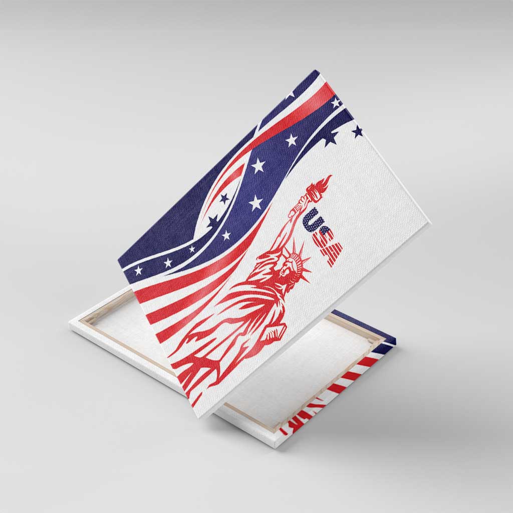 Fourth Of July USA Canvas Wall Art American Dream - Statue Of Liberty