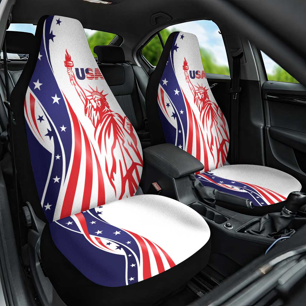 Fourth Of July USA Car Seat Cover American Dream - Statue Of Liberty