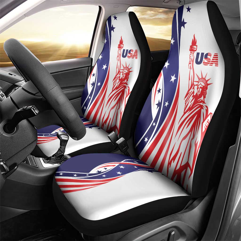 Fourth Of July USA Car Seat Cover American Dream - Statue Of Liberty