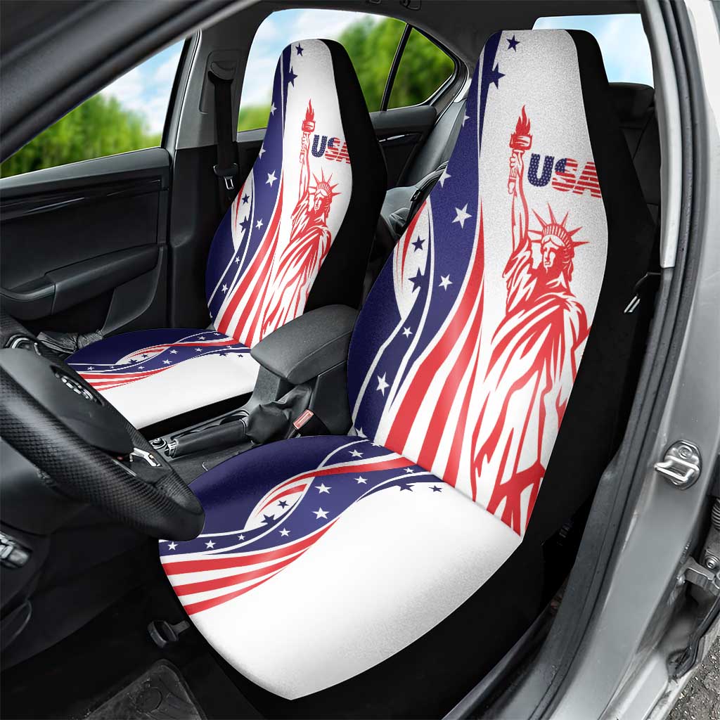 Fourth Of July USA Car Seat Cover American Dream - Statue Of Liberty