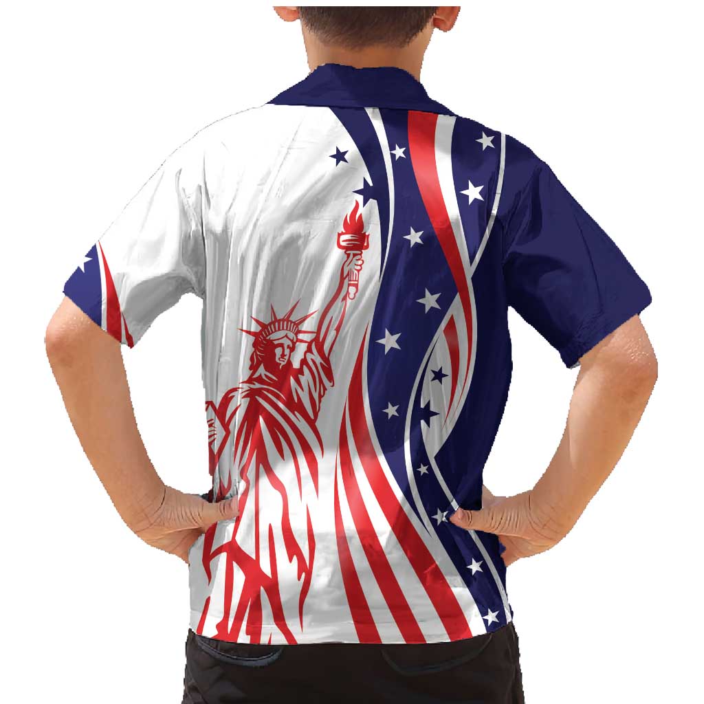 Fourth Of July USA Family Matching Mermaid Dress and Hawaiian Shirt American Dream - Statue Of Liberty
