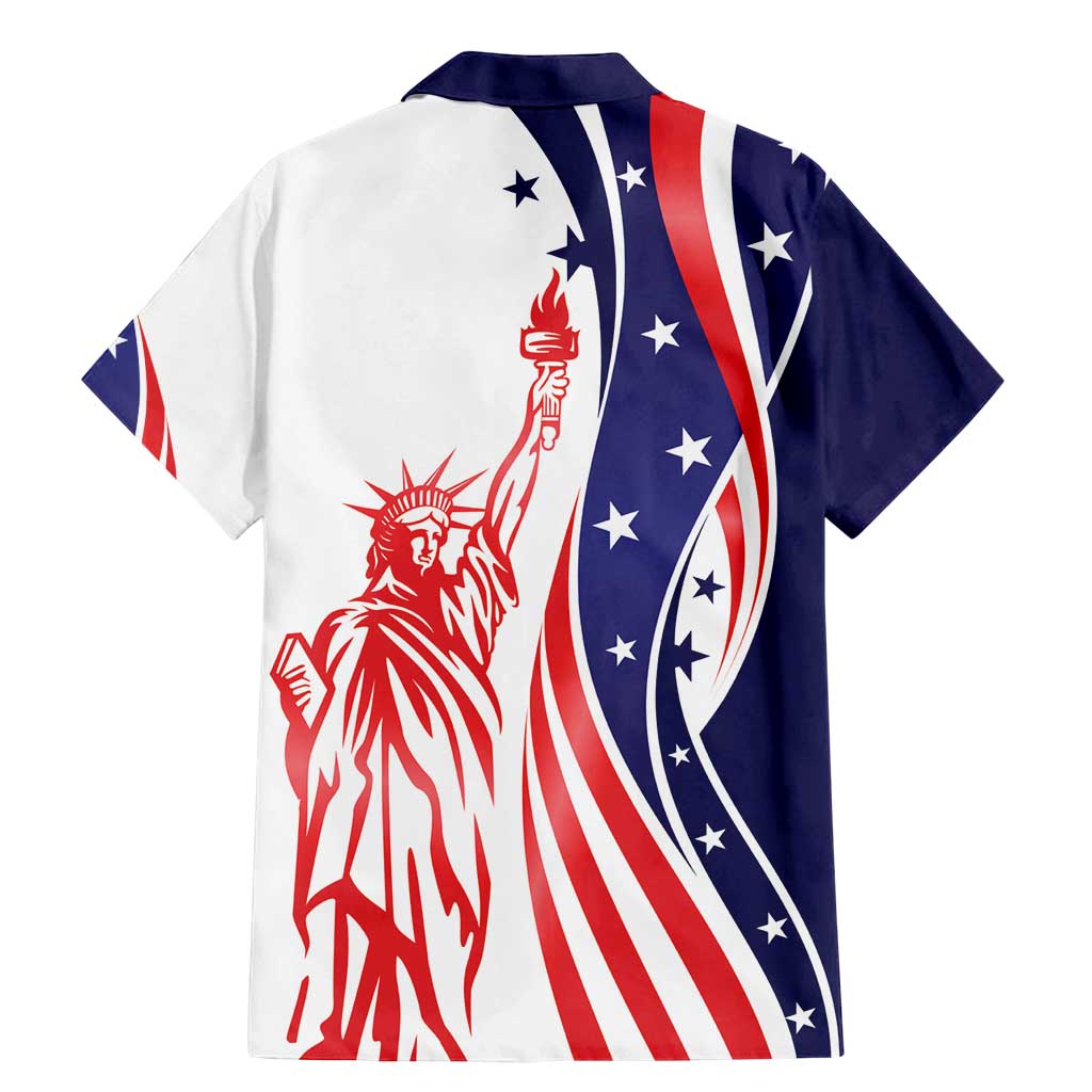 Fourth Of July USA Family Matching Mermaid Dress and Hawaiian Shirt American Dream - Statue Of Liberty