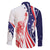 Fourth Of July USA Family Matching Off The Shoulder Long Sleeve Dress and Hawaiian Shirt American Dream - Statue Of Liberty