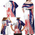 Fourth Of July USA Family Matching Off Shoulder Maxi Dress and Hawaiian Shirt American Dream - Statue Of Liberty