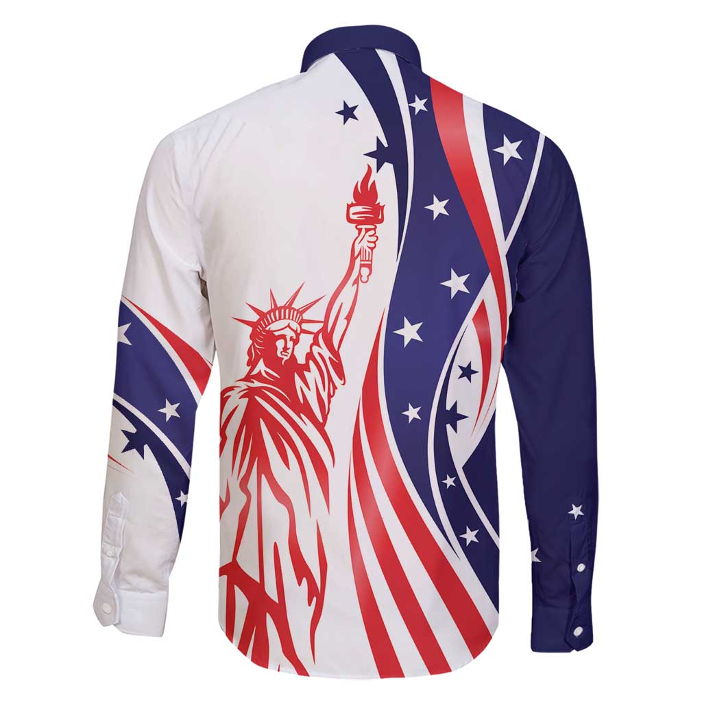 Fourth Of July USA Family Matching Puletasi and Hawaiian Shirt American Dream - Statue Of Liberty