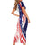 Fourth Of July USA Family Matching Short Sleeve Bodycon Dress and Hawaiian Shirt American Dream - Statue Of Liberty
