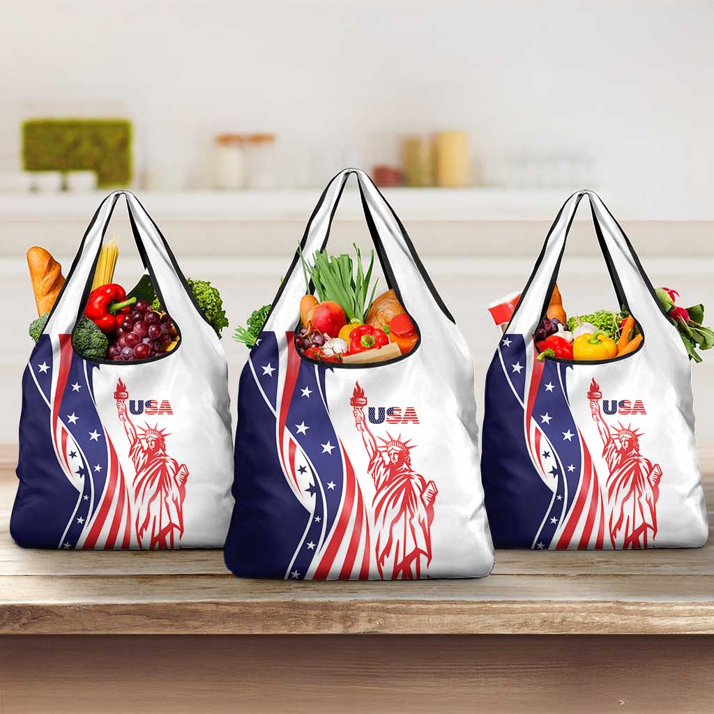 Fourth Of July USA Grocery Bag American Dream - Statue Of Liberty