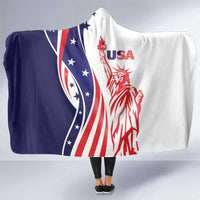 Fourth Of July USA Hooded Blanket American Dream - Statue Of Liberty