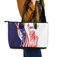 Fourth Of July USA Leather Tote Bag American Dream - Statue Of Liberty
