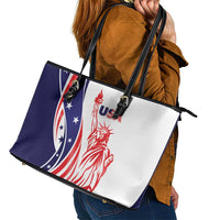 Fourth Of July USA Leather Tote Bag American Dream - Statue Of Liberty