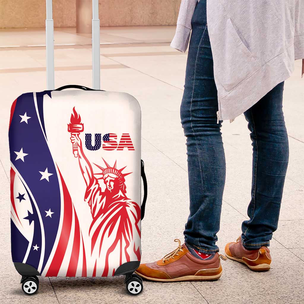 Fourth Of July USA Luggage Cover American Dream - Statue Of Liberty