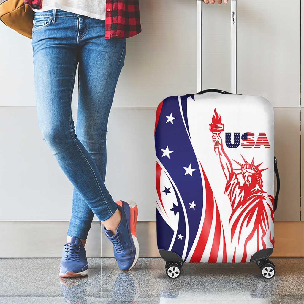 Fourth Of July USA Luggage Cover American Dream - Statue Of Liberty